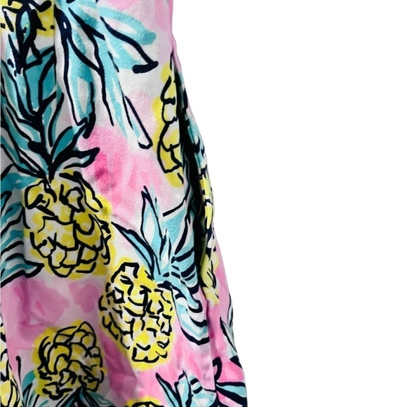 Draper James Pineapple Halter Dress Keyhole Women's Size 10 Sleeveless Mini Pink - Picture 7 of 8